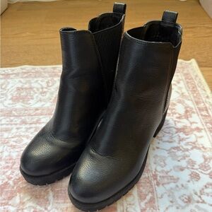 MIA Black Leather Ankle Boots
